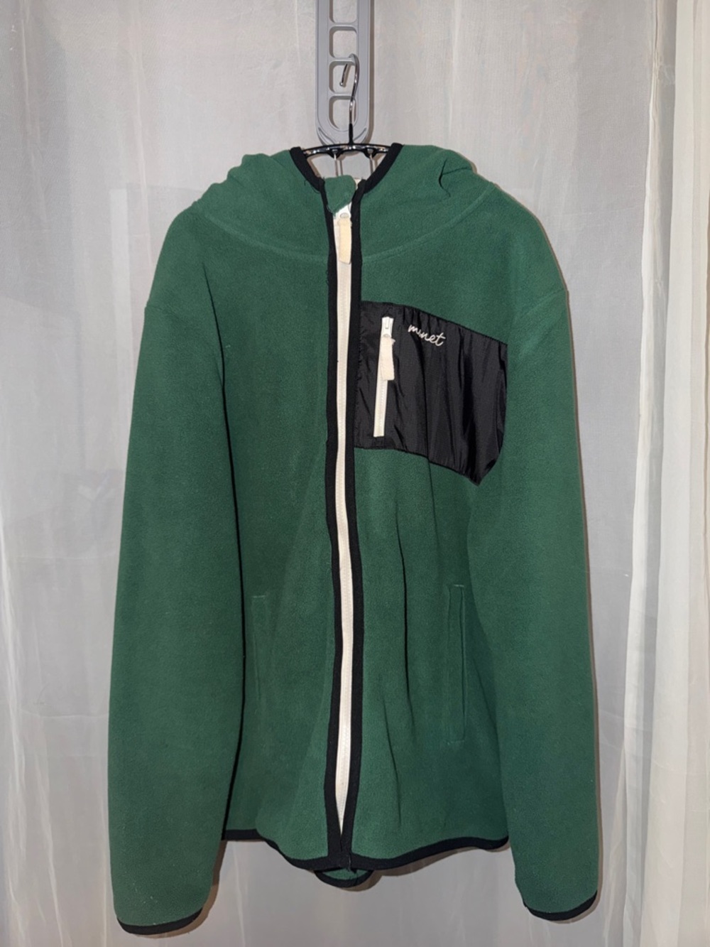 Monet Hooded Fleece in Forest Green with Multicolor Logo